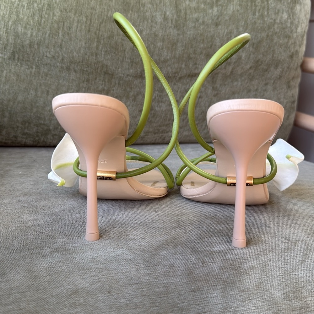 Cult Gaia Cassidy Heels Calla Lily Floral Statement Stiletto Sandal 37.5 - Picture 8 of 12